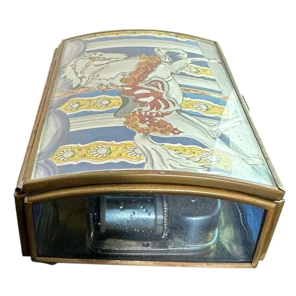 Via Vermont Vintage Elegant Carousel Horse Design Trinket Music Box